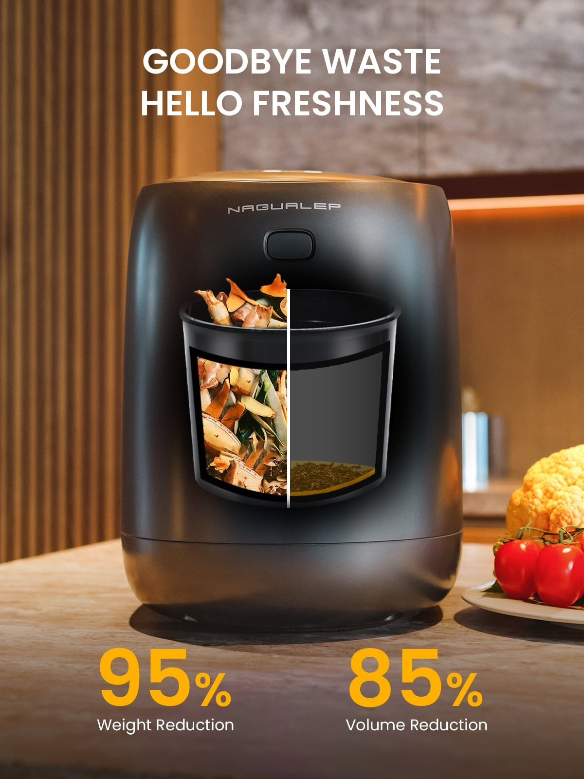 Nagual ECHO Smart Countertop Garbage Disposal Electric Food Waste ...