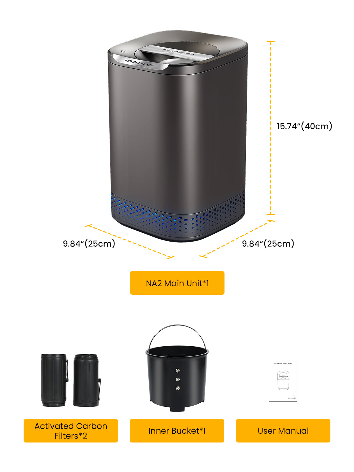 NAGUALEP NA2 Kitchen Smart Electric Composter